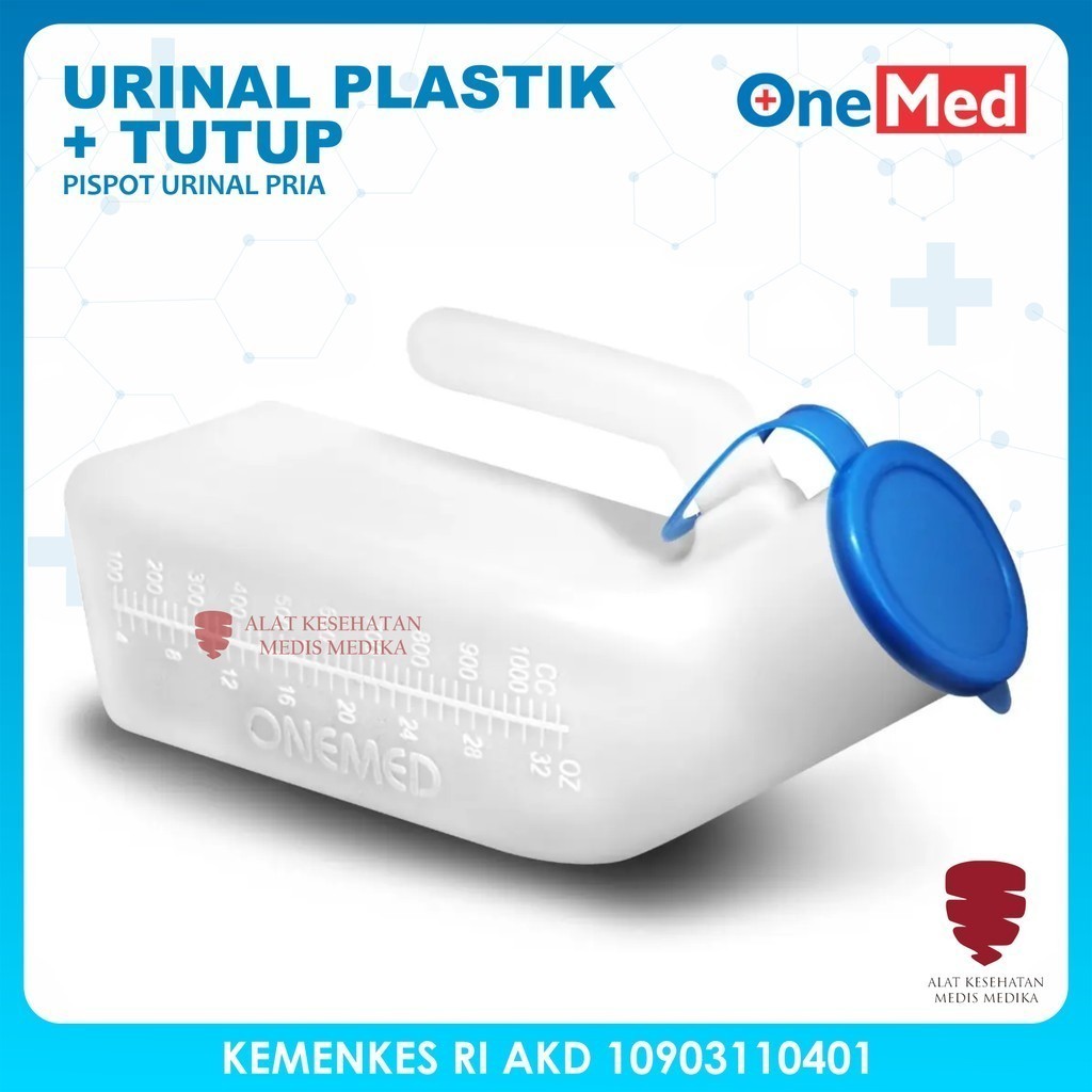 Pispot Urinal Laki-laki Dengan Tutup Pipis Kencing Urin Tempat Plastik Buang Air Kecil Pria Dewasa