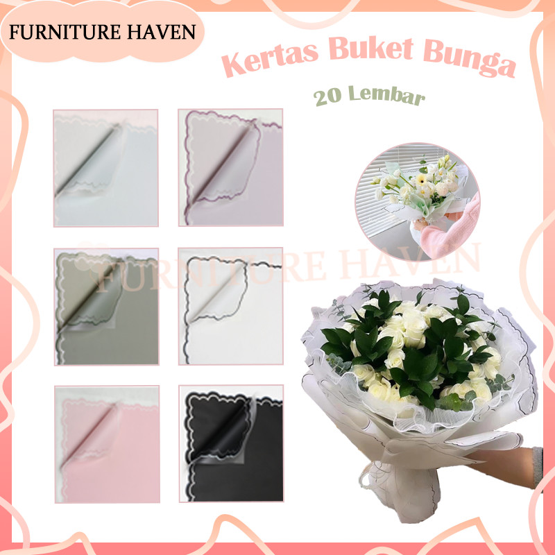 

Flower Kertas Kado/Cloud Border Flower/Cellophane Awan Premium 20 Lembar