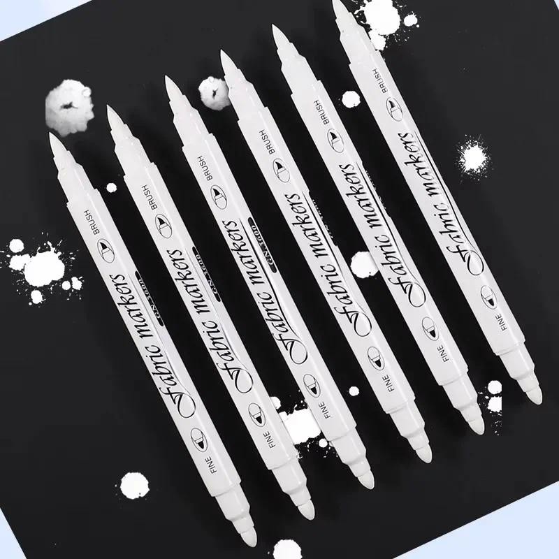 

White Waterproof Permanent Fabric Textile Marker Pen Set for T Shirt Shoes Clothes Wood Stone DIY Art Graffiti Drawing Painting