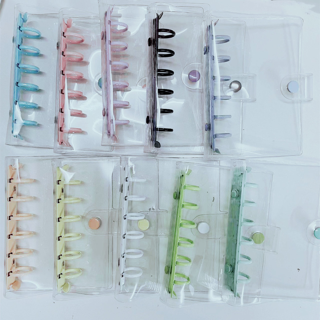 

A7 Colorful Haze Blue Black Binder Loose-leaf Notebook Cover Grid Diary Agenda Planner Paper Cover School Stationery