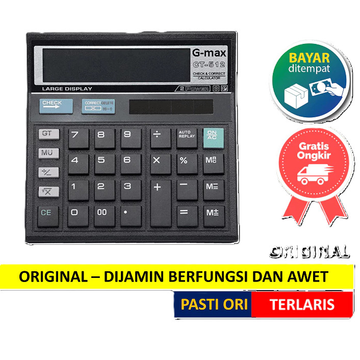 

Kalkulator Gmax Besar 12 Digit / Kalkulator GT512 12 Digit