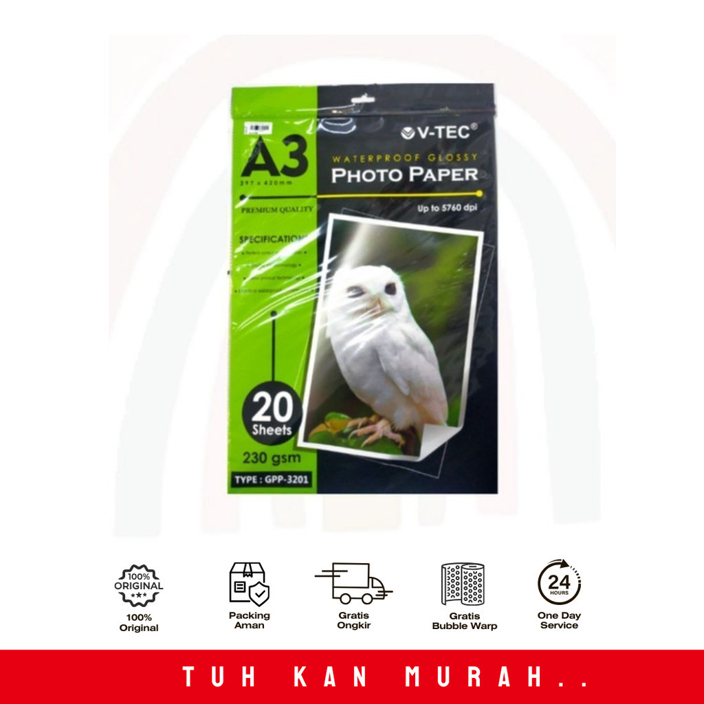 

V-TEC GLOSSY PHOTO PAPER A3-230GSM TYPE GPP-3201