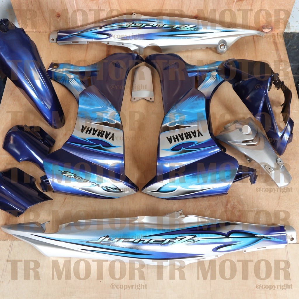 Cover Body Jupiter Z New Burhan 2008 Biru Silver Full Set Halus Bodi Jupiter Z Burhan Body Jupiter Z