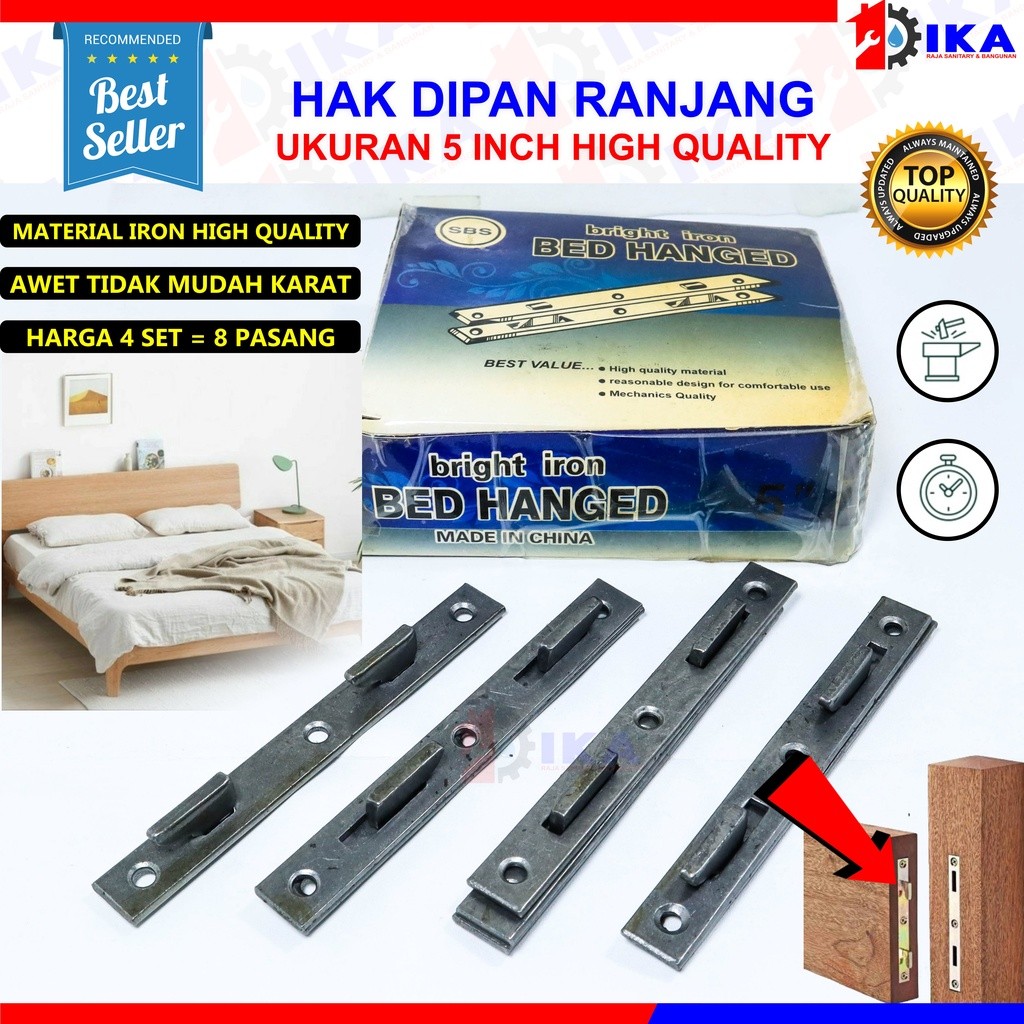 Hak Dipan 5 Inch isi 8 pcs l Bracket Ranjang (1set - 4 pasang) | Hak Ranjang 5 Inch