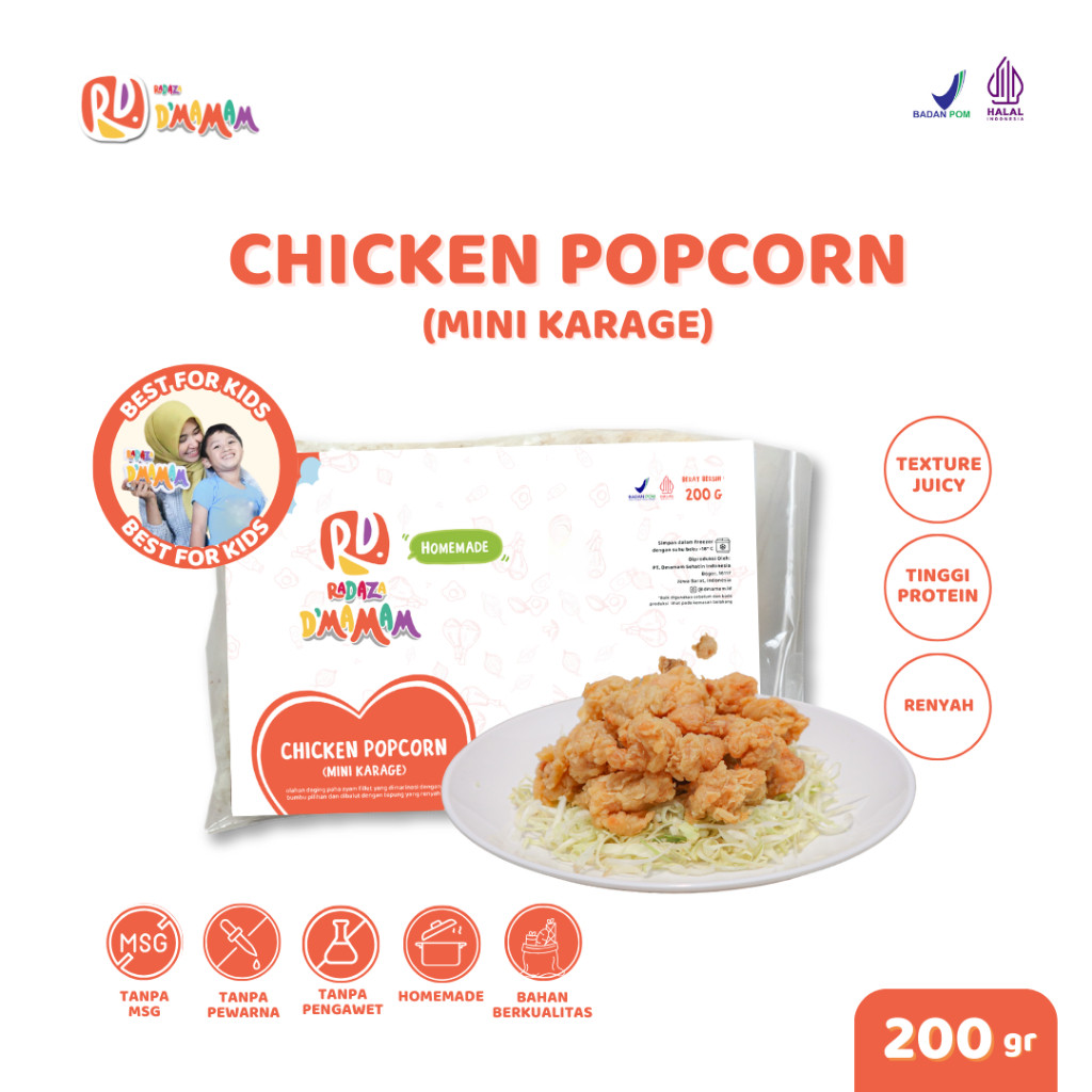 

Chicken Popcorn 200g Mini Karage Ayam Goreng Tepung Anak MPASI Homemade Non MSG Non Pengawet - Adwa Organic