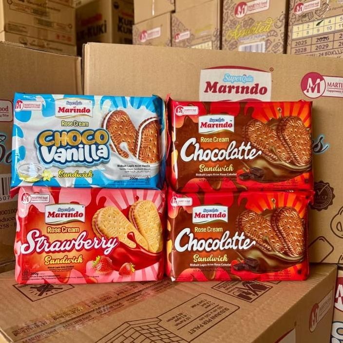

PER PACK MARINDO ROSE CREAM 200GR / BISCUIT SANDWICH LAPIS KRIM MARINDO GKO