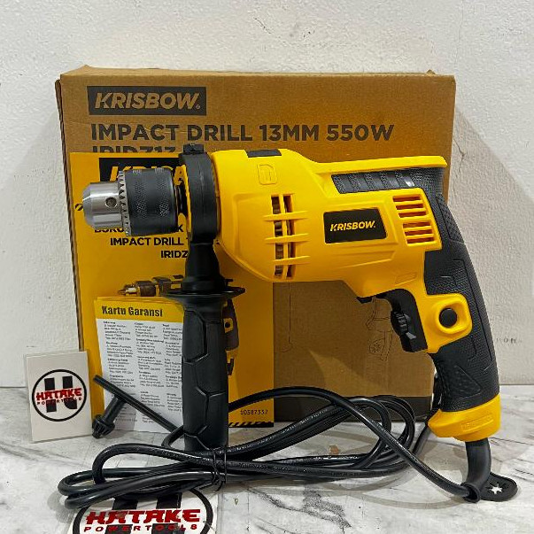 KRISBOW IRIDZ13 Original Bor 13MM Impact Drill Mesin Bor Listrik Besi Batu Kayu 13mm 550 Watt