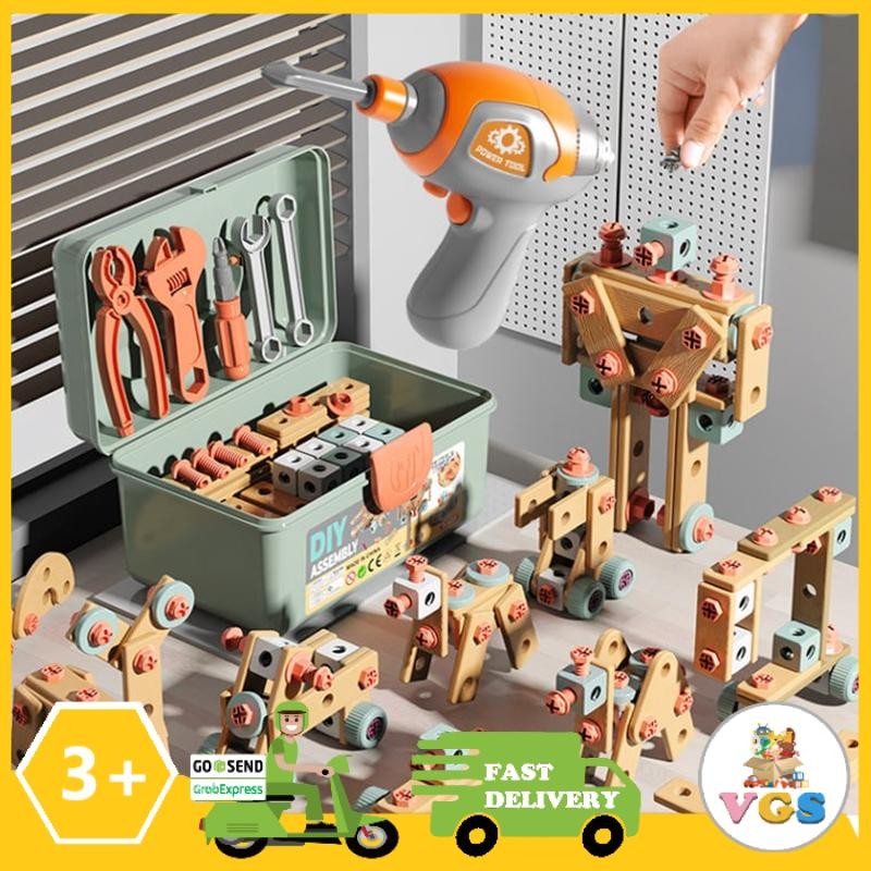 Mainan Edukasi Anak DIY Tool Box Alat Perkakas Unik Buat Kado Hadiah Ulang Tahun Variety Goods Shop