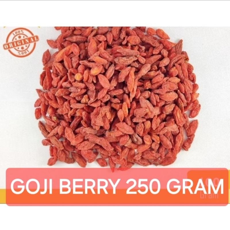

PREMIUM GOJI BERRY GOUJI BERRY 250 GRAM GOJIBERRY KERING TIDAK LENGKET HERBAL ALAMI KICI KOKI