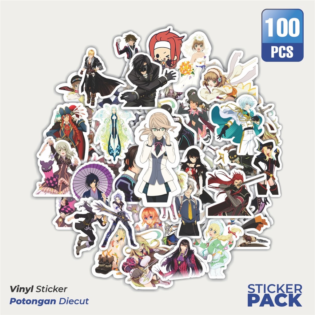 

100 PCS STIKER Stiker Game Series Tales Of Series Karakter Mix 2 Waterproof Aesthetic- Untuk Laptop, Motor, dan Helm - Paper Stationery Pack