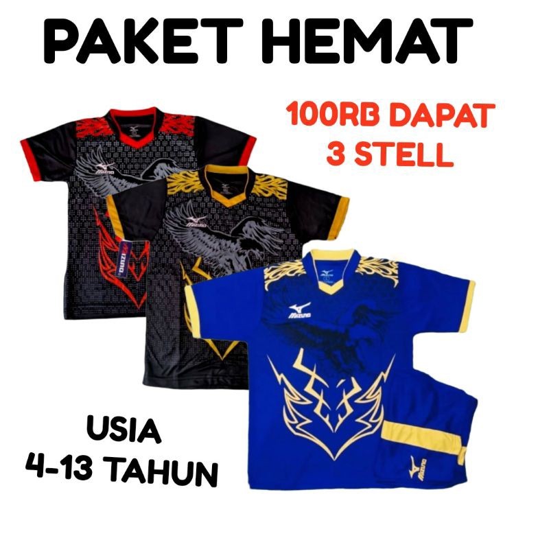 RUBANGRAU   (100 RB DAPAT 3 STELL) BAJU BOLA ANAK SET LAKI/PEREMPUAN STELAN OLAHRAGA VOLLY BADMINTON