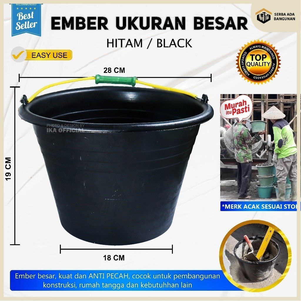 TERBARU SAB EMBER COR KECIL & BESAR HITAM ANTI PECAH / EMBER TIMBA AIR PLASTIK ember plastik / ember