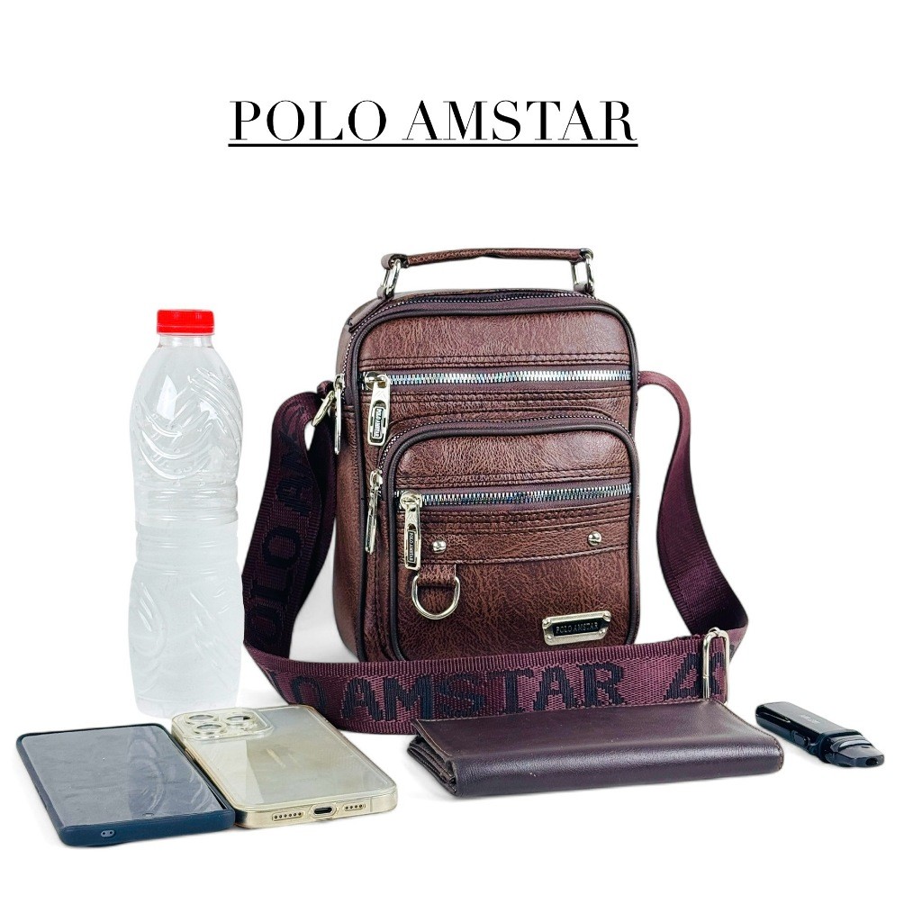 MK89UH POLO AMSTAR Tas Pria Selempang Slingbag Crossbody Bag