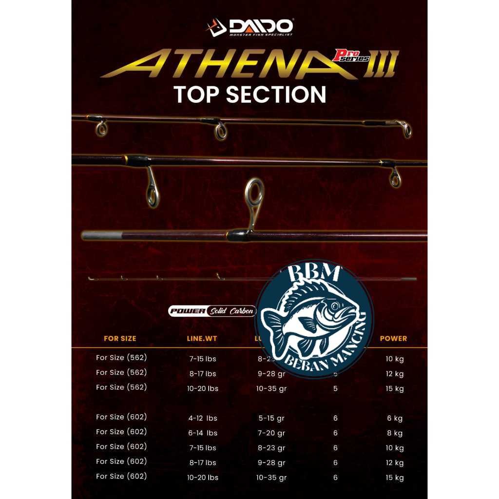 Ujung Sambung Joran Daido Athena III 180cm SOLID Full Fuji (8-17lbs / 10-20lbs) Murah