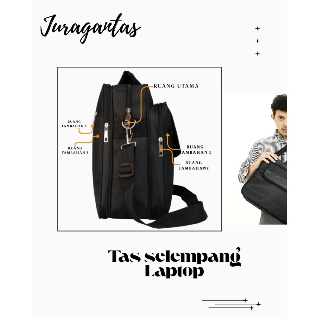 [JURAGAN TAS] Tas Selempang Laptop Pria Wanita POLO PL0153 Tas Laptop Jinjing Original
