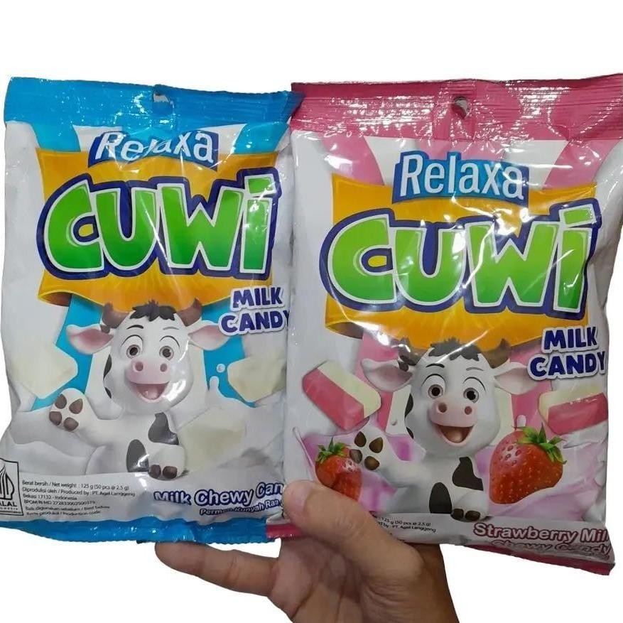 

Relaxa Cuwi Permen Chewy Candy Varian MILK / STRAWBERRY MILK 125gr
