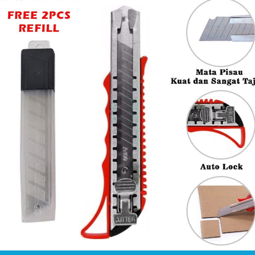 

Cutter Pisau Besar 18mm - Alat Potong Super Tajam Plus Mata Pisau Gratis