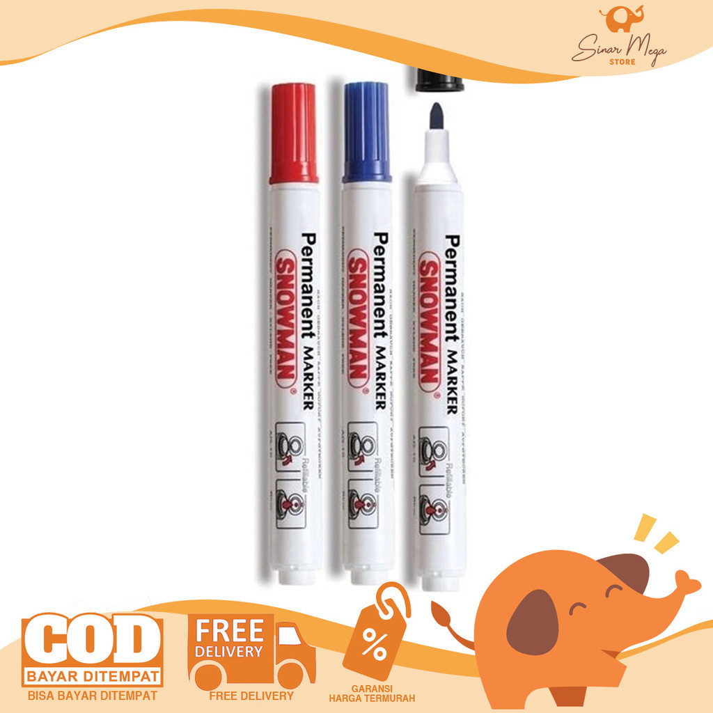 

Snowman Spidol Permanent AG-12 / Spidol Permanent Papan Tulis