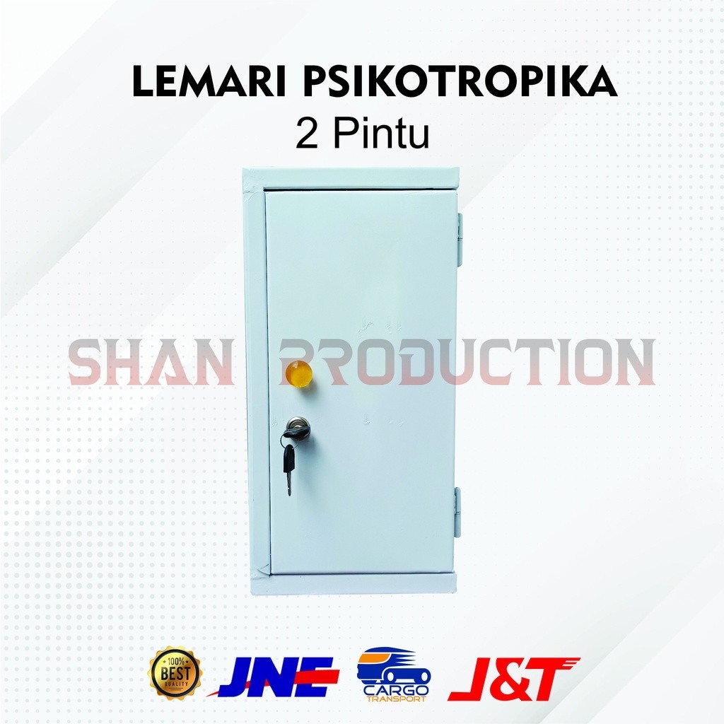 Lemari 2 Pintu Kecil Besi - Lemari Psikotropika - Lemari Obat Apotek - JSHAN 03