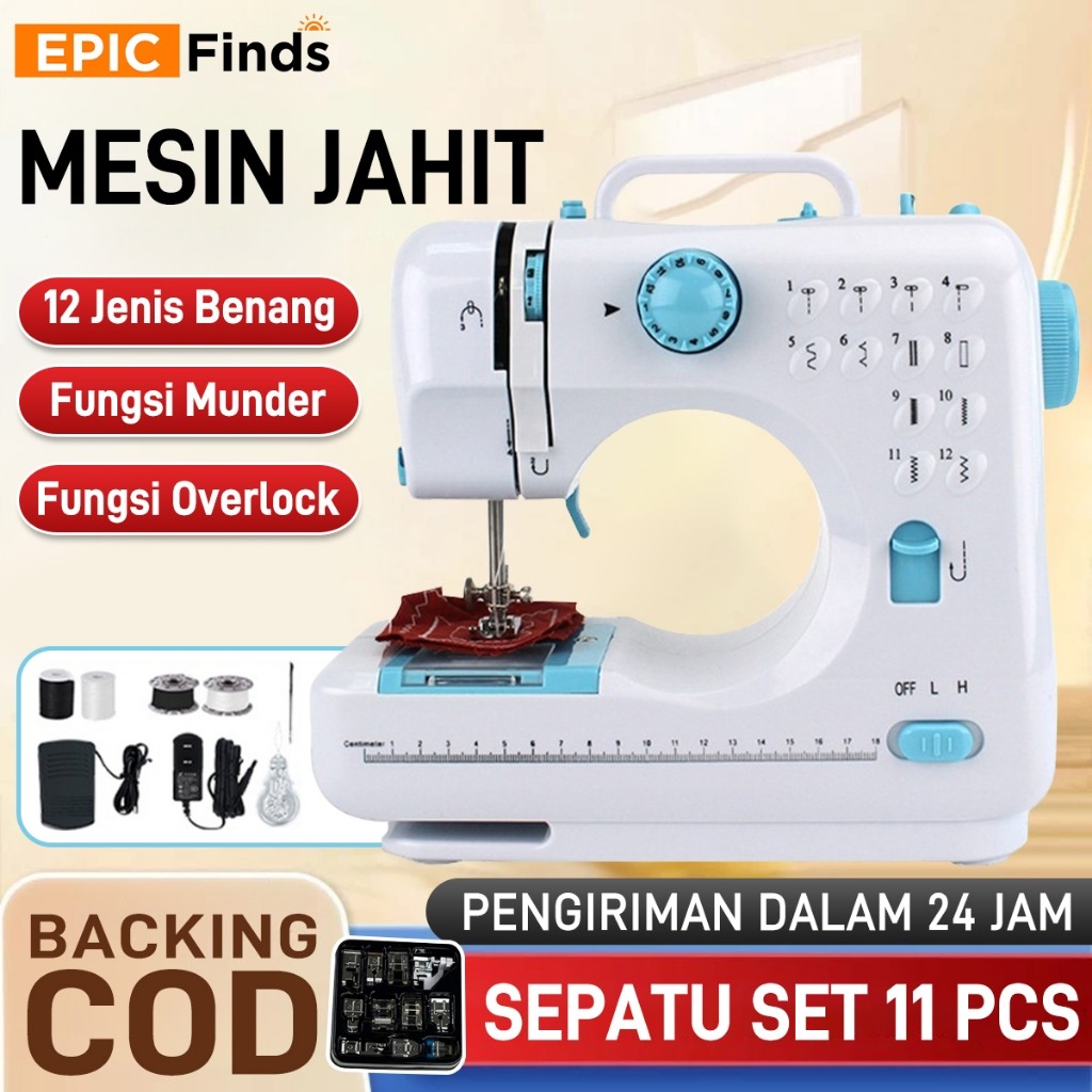 Epic Finds Mesin Jahit Mini Portabel 705A dengan 12 Pola Jahitan, Cocok untuk Pakaian Jahit Tangan d