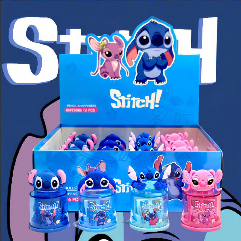 

2pcs Cartoon Disney Stitch Silicone Dual Control Sharpener Students Cute Cartoon Pencil Sharpener Children's Stationery