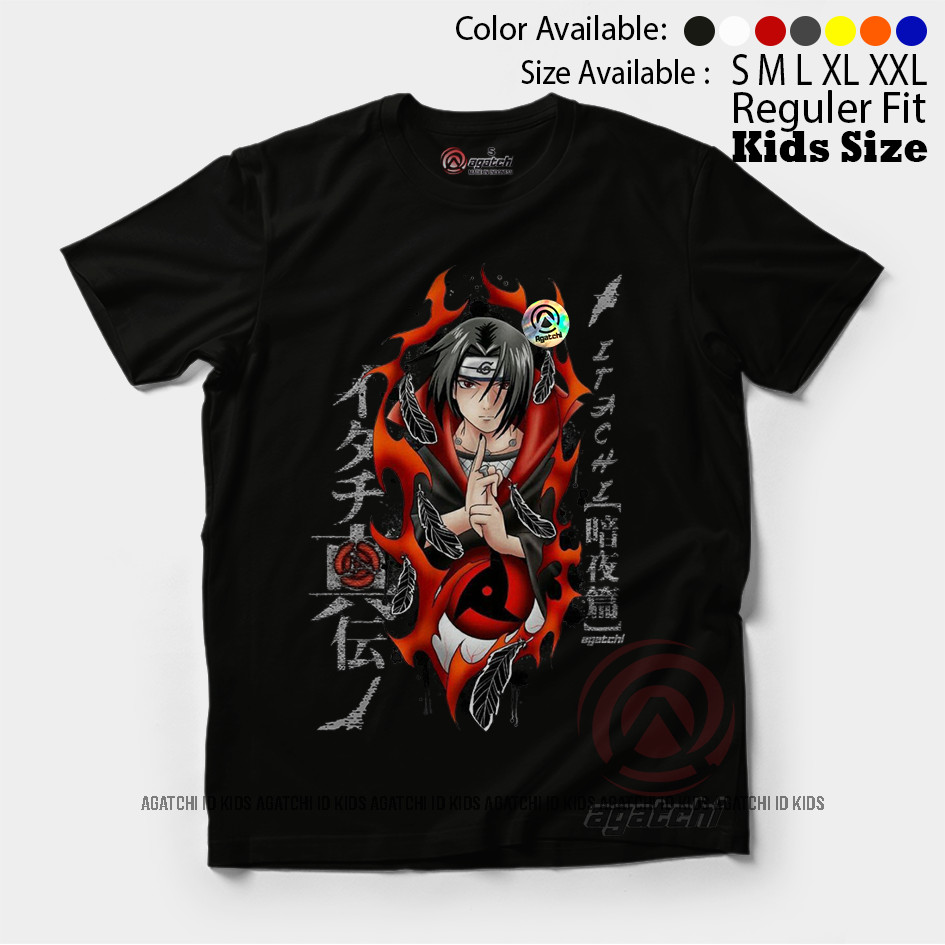 Baju Kaos Atasan Anak Laki Laki Anime Naruto Shipuden - Uchiha Itachi V2