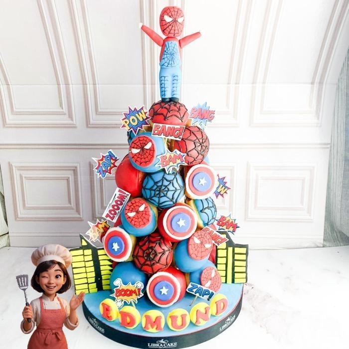 

Donat/Donat ultah tema spiderman/Donat Ultah/Donat tower Catering Malang DMT