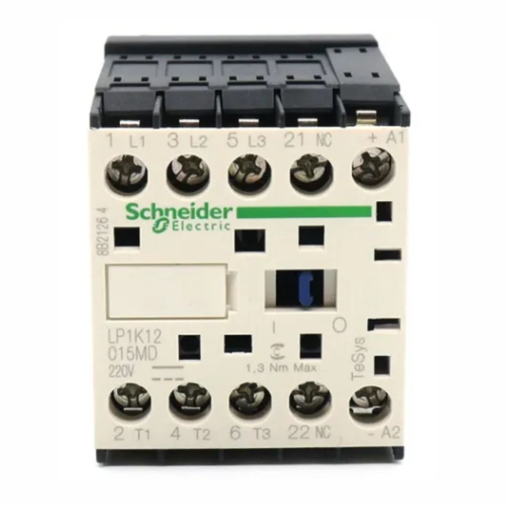 LP1K12015MD contactor - 3P - AC-3 = 440 V 12 A - 1 NC aux. - 220 V DC coil