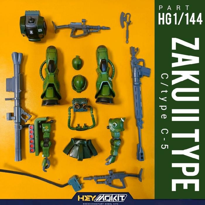 HG 1/144 HGTO ZAKU GREEN C TYPE C5 GUNDAM NON BANDAI PART HEAD FACE VFIN V FIN TORSO BODY CHEST WAIS