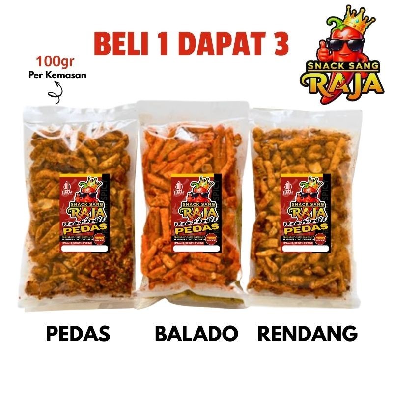 

Snack Sang RAJA - Basreng Beli 1 Dapat 3 Varian Berbeda Bundlig 300gr