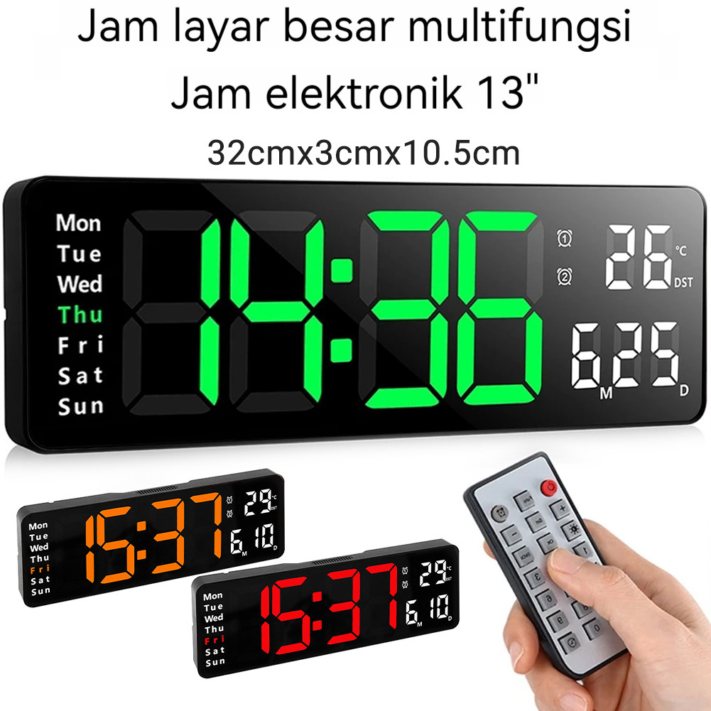 Jam Tampilan Layar Besar 13 Inci Jam Digital Nordik Jam Digital LED Besar