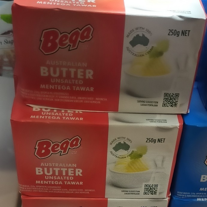 

bega Australian butter unsalted mentega tawar 250gr