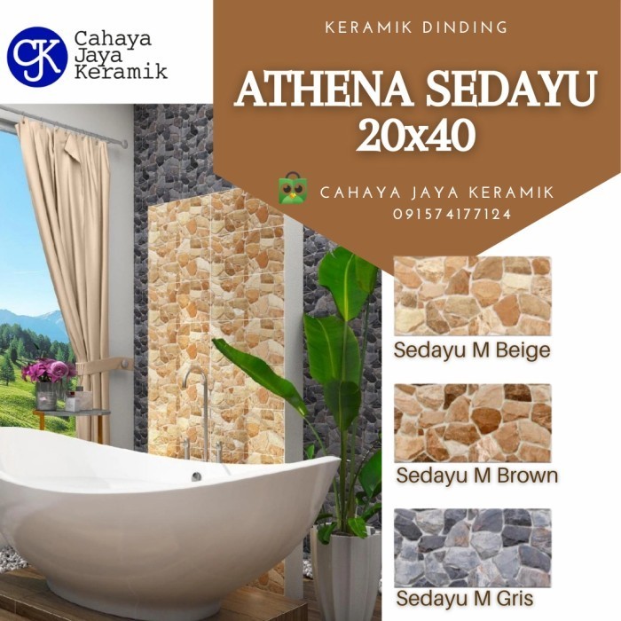 keramik dinding motif batu alam 20x40 terbaru Athena Sedayu