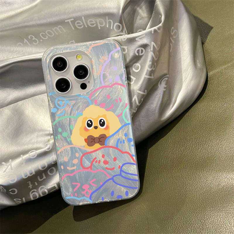 Casing ponsel Benang Bulu Motif Lucu case untuk Casing Ponsel Apple iPhone 15 14 13 12 11 11Pro iPho