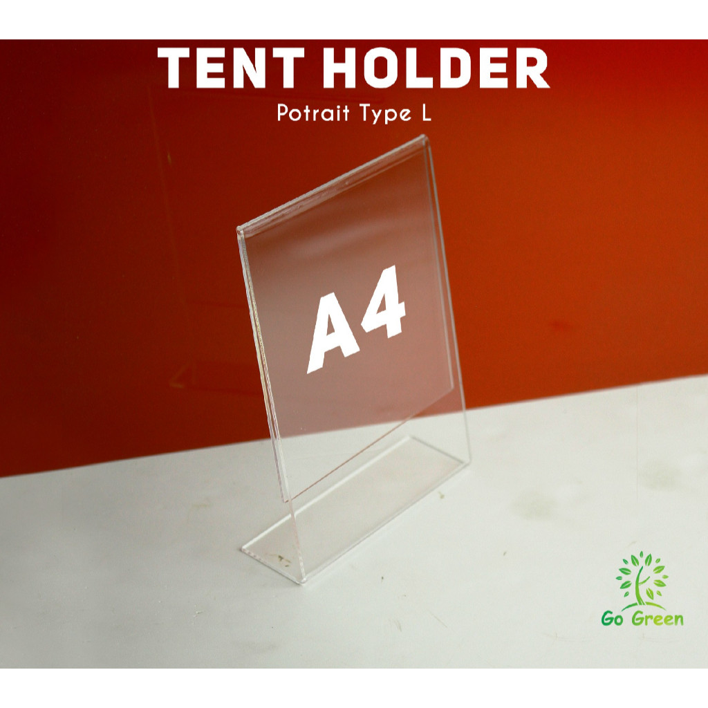 

Papan Akrilik Tempat Brosur Meja A4 L Type | Sign Acrylic Tent Card Holder A4 | Akrilik Tempat Menu Barcode