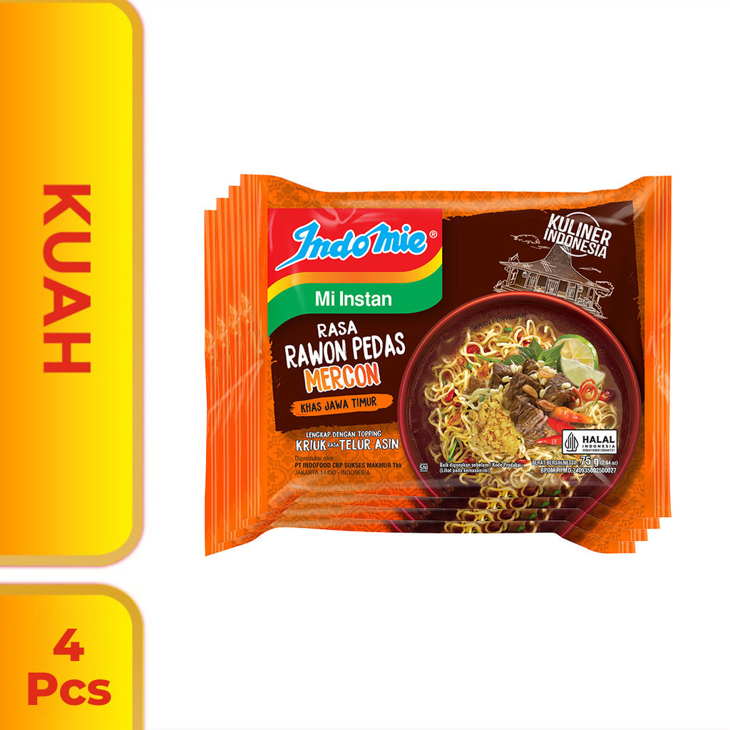 

4 Pcs - Indomie Kuah Rawon Pedas Mercon