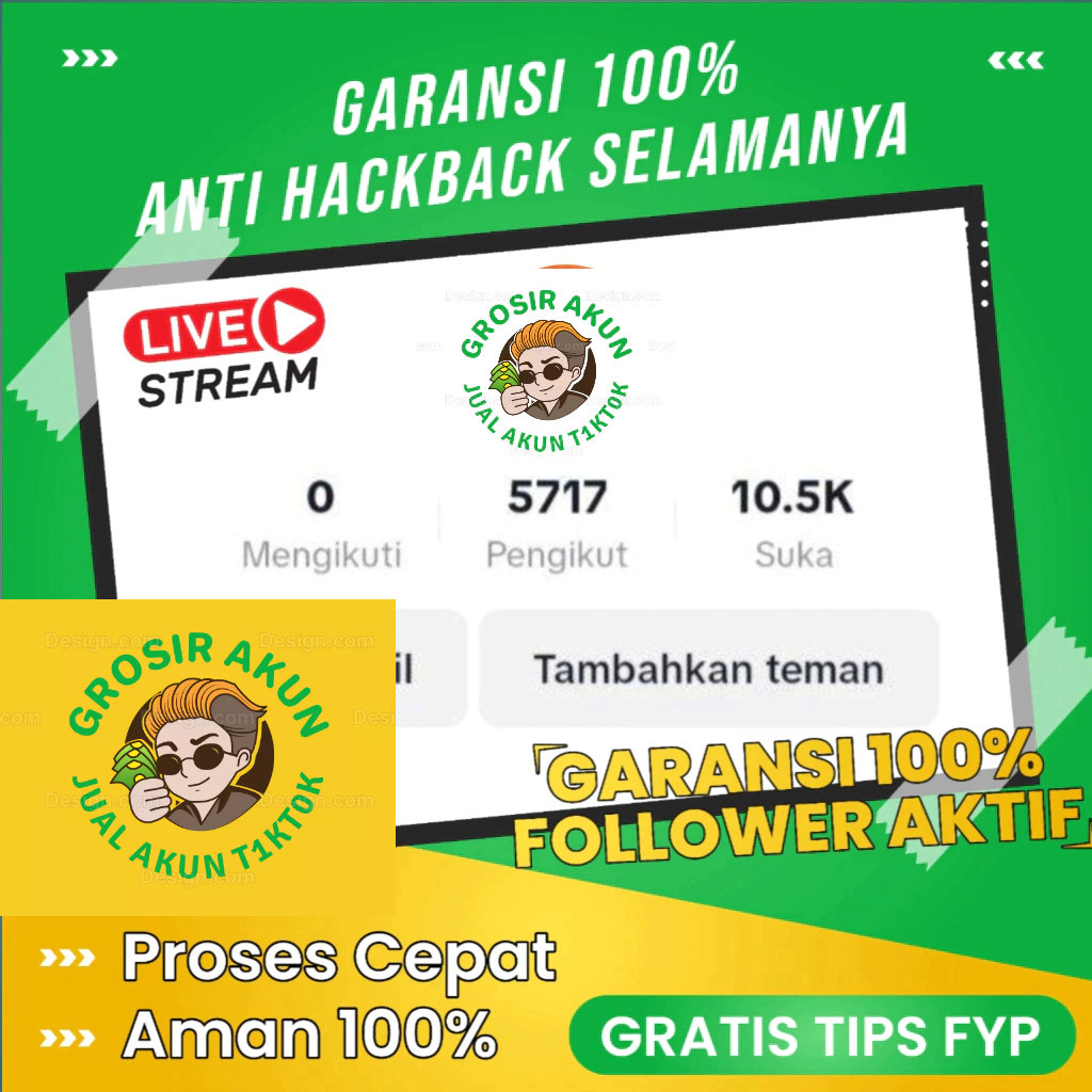 jual grosir gudang akun  tiktok tik tok tt shop tiktokshop affiliate fyp live game 1000 2000 2k real