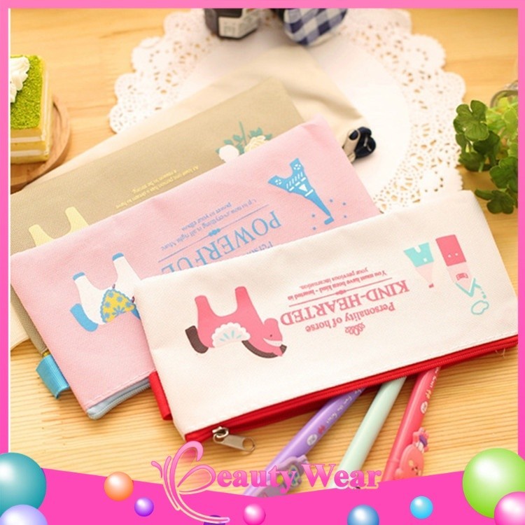 

Tas Pensil Pulpen Tempat Alat Tulis Motif Kuda Poni Lucu Import