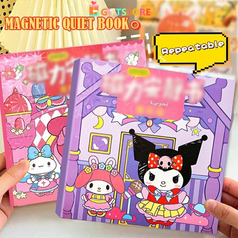 

✨COD Sanrio Mainan Puzzle Dekorasi DIY Buatan Tangan Buku Tenang Magnetik Tanpa Pemotongan-GI