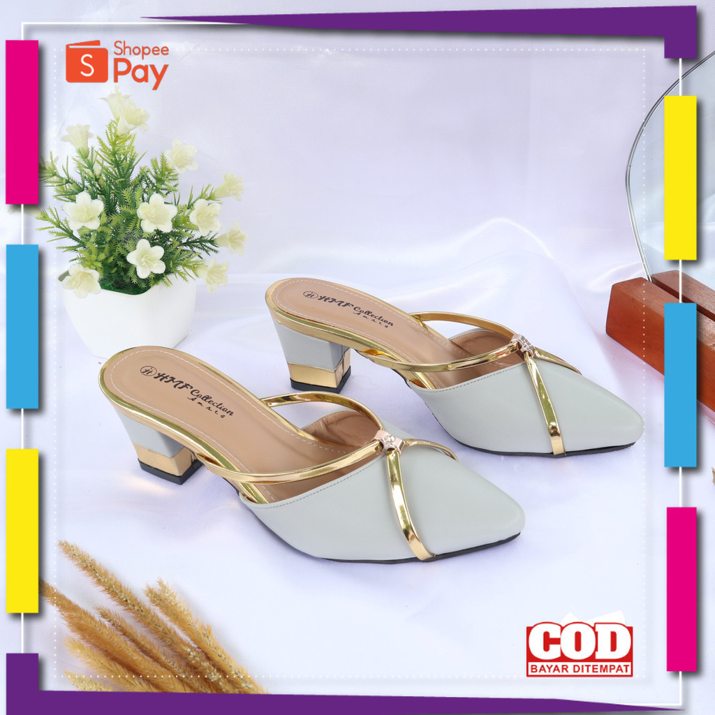 [PREMIUM ORIGINAL] HMF Esry Sepatu Heels Mules Wanita NB07