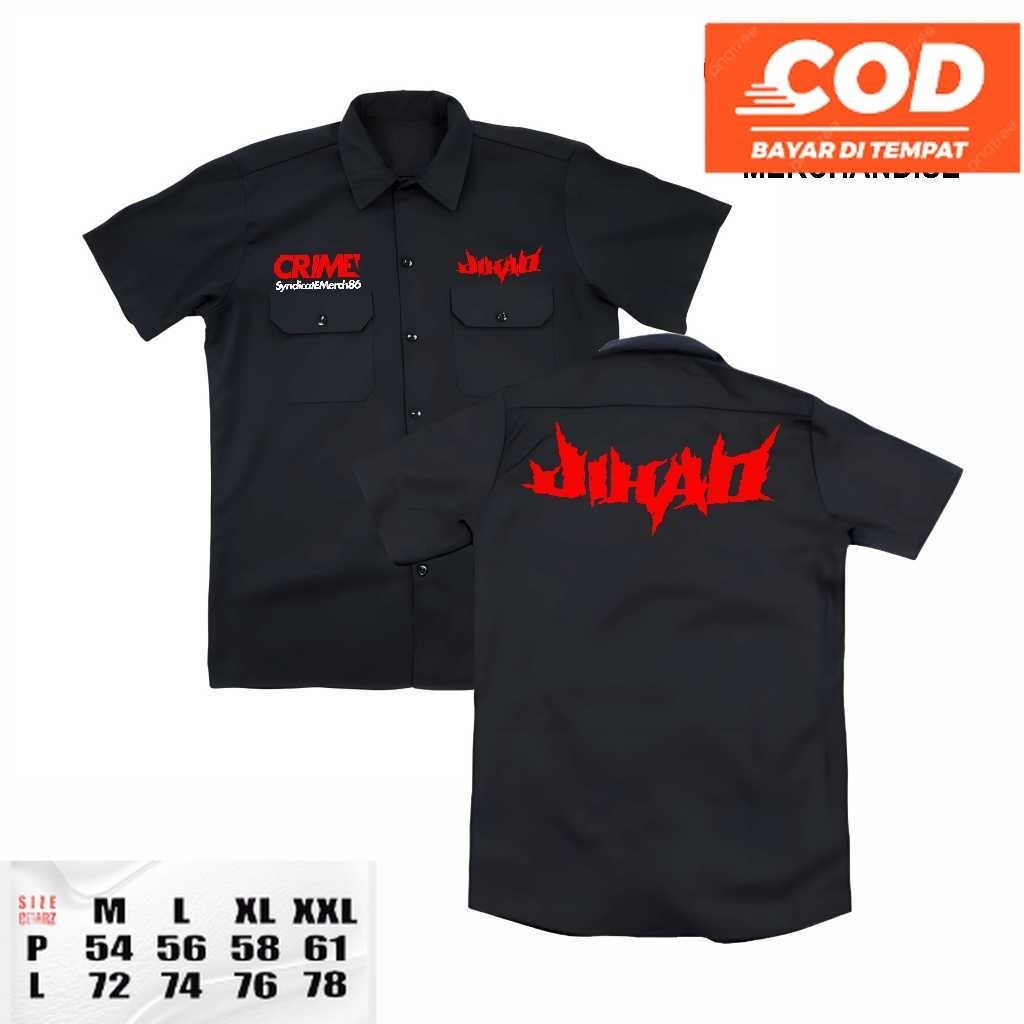WORKSHIRT band JIHAD distro terbaru original - kemeja pendek casual BAND METAL original distro unise
