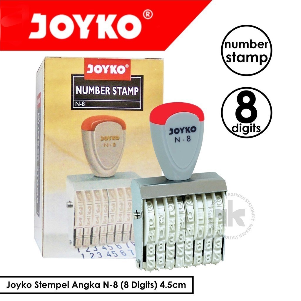 

Joyko Stempel Angka N-8 (8 Digits) 4.5cm