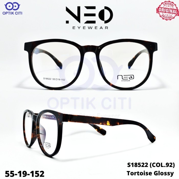 Frame Kacamata Pria Wanita Bulat Neo 18522 Bulat Besar Original