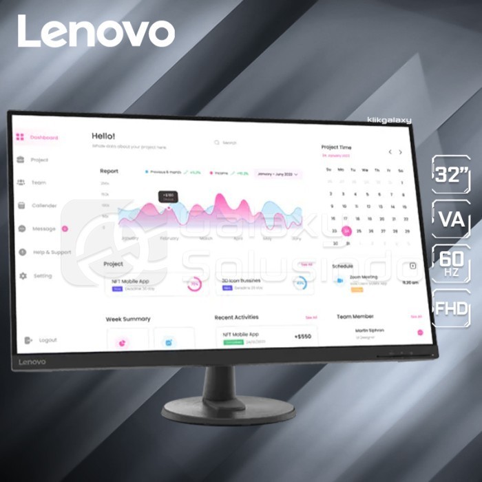 LENOVO D32-40 32 Inch FHD 60Hz 4ms HDMI Monitor