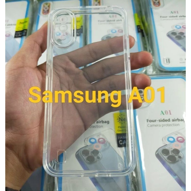 Softcase Slikon Transparan HP Samsung A01 M01/Casing Bening Clear Transparan