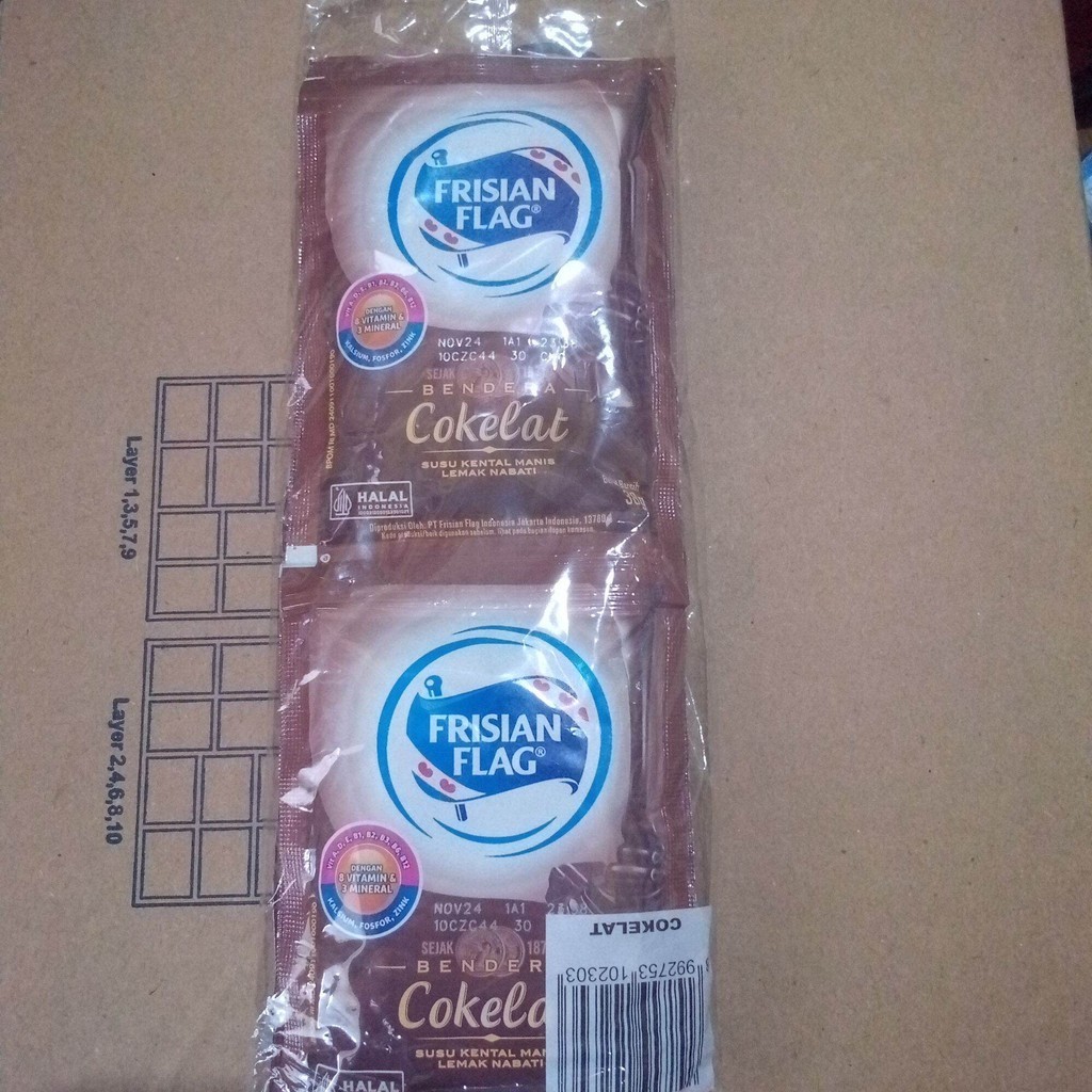 

FRISIAN FLAG Bendera Kental Manis Cokelat Sachet 38gr [ 1pack/ 6 Sachet ]