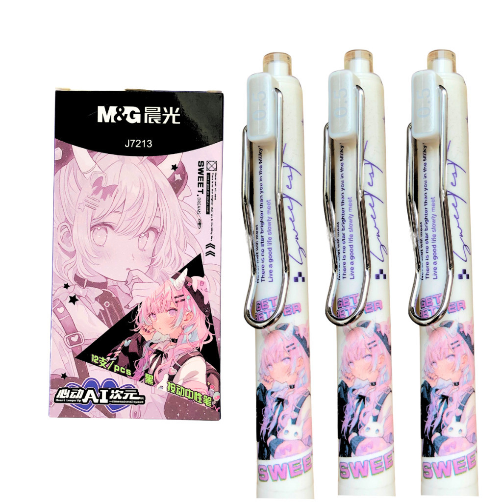 

Pulpen Cetek Anime M&G #J7213 Ballpaint Warna Pastel Tip 0.5 mm Pena Tinta Hitam - SATUAN- SHAGB