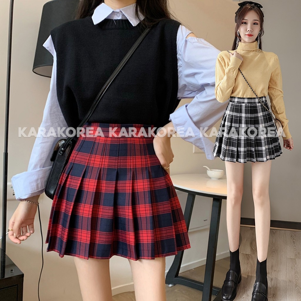 NEWSALE KARAKOREA 8801 Korean Pleated Skirt/Rok Mini/Rok Lipit Lisa/japanese skirt/Rok Korea Skirt/r