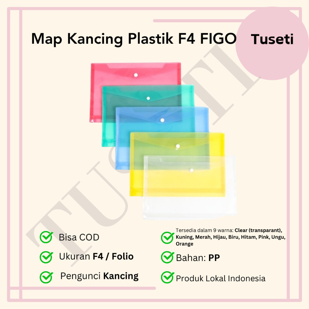 

Map Plastik Kancing Folio (F4) Figo