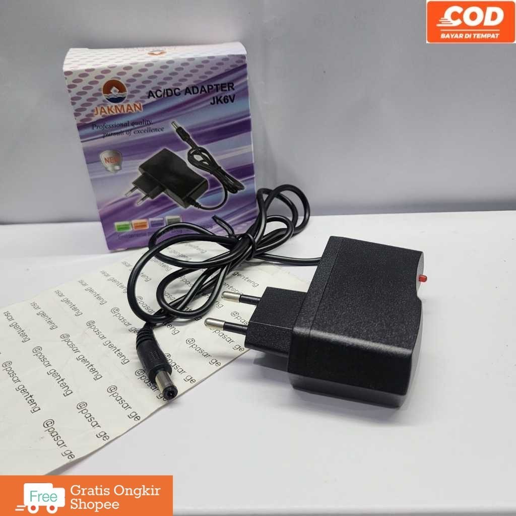 charger adaptor 6v dc 5.5x2.1mm spectra Q mesin jahit portable